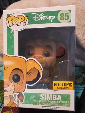 Funko Pop! Disney Simba in Green Box - Yellow/Tan Figure Flocked #85